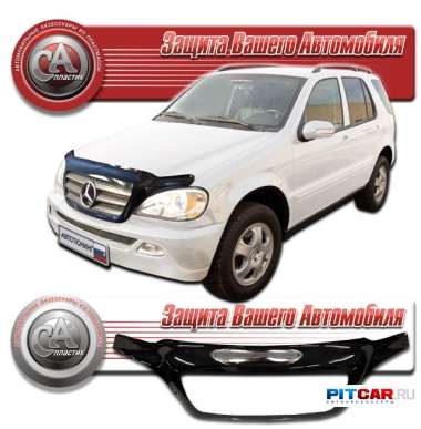 Дефлектор капота Mercedes M-Class (1996-2005), кузов W163 с обл. радиатора, черный, СА-Пластик