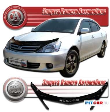 Дефлектор капота Toyota Alion (2001-2007), черный, СА-Пластик