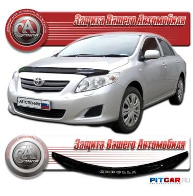 Дефлектор капота Toyota Corolla (2007-), черный, СА-Пластик