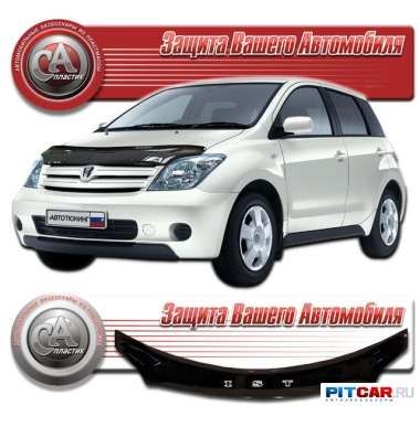 Дефлектор капота Toyota Ist (2002-2005), черный, СА-Пластик