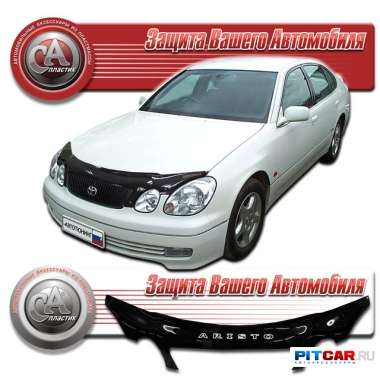 Дефлектор капота Toyota Aristo (1997-2004), черный, СА-Пластик