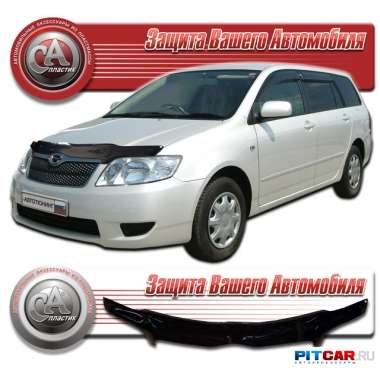 Дефлектор капота Toyota Corolla FIELDER (2004-2006), черный, СА-Пластик