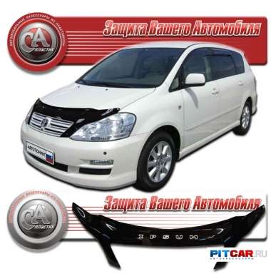 Дефлектор капота Toyota Ipsum (2004-), кузов M20, черный, СА-Пластик