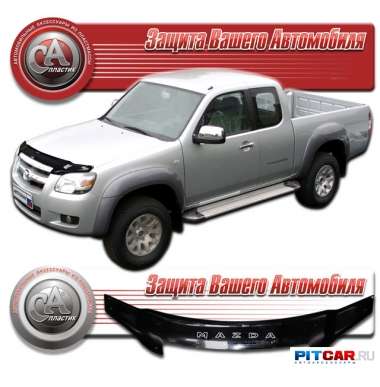 Дефлектор капота Mazda BT-50 (2007-), черный, СА-Пластик