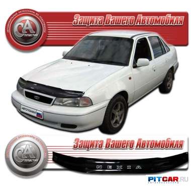 Дефлектор капота Daewoo Nexia (1995-2008-), черный, СА-Пластик