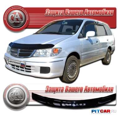 Дефлектор капота Nissan Presage (1998-2003), кузов U30, черный, СА-Пластик