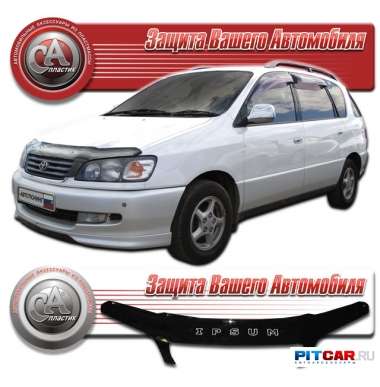 Дефлектор капота Toyota Ipsum (1996-2001), кузов XM10, черный, СА-Пластик