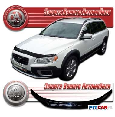 Дефлектор капота Volvo XC70 (2007-), черный, СА-Пластик