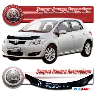 Дефлектор капота Toyota Auris (2007-2009), черный, СА-Пластик