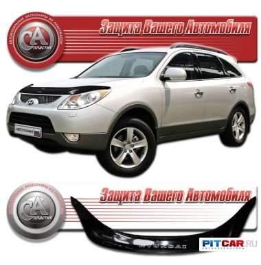 Дефлектор капота Hyundai ix 55 (2008-), черный, СА-Пластик