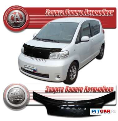 Дефлектор капота Toyota Porte (2004-), черный, СА-Пластик