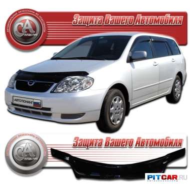 Дефлектор капота Toyota Corolla Fielder (1994-2004), черный, СА-Пластик