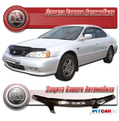 Дефлектор капота Honda Saber (1999-2001), кузов UA4-UA5, черный, СА-Пластик