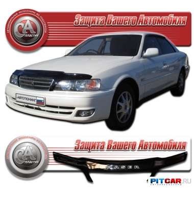 Дефлектор капота Toyota Chaser (1997-2001), черный, СА-Пластик