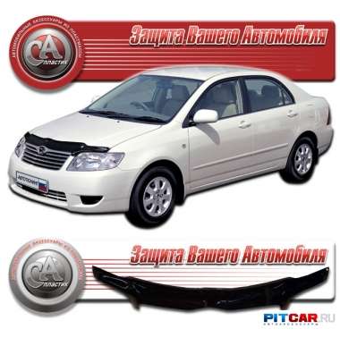 Дефлектор капота Toyota Corolla (2004-2007), черный, СА-Пластик