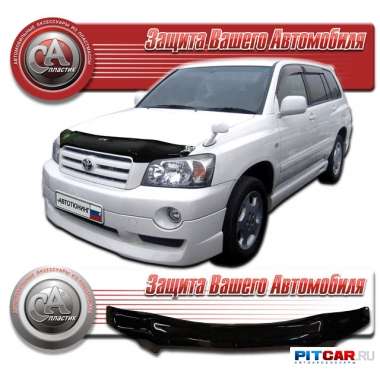 Дефлектор капота Toyota Kluger (2003-2007), черный, СА-Пластик