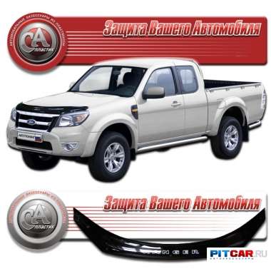 Дефлектор капота Ford Ranger (2009-), черный, СА-Пластик