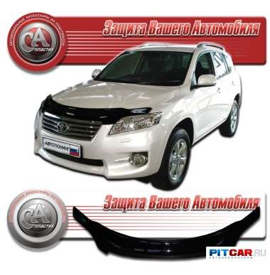 Дефлектор капота Toyota RAV4 (2010-), черный, СА-Пластик