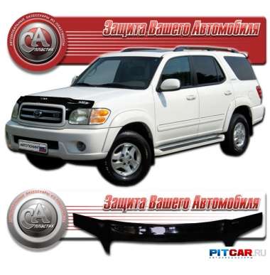 Дефлектор капота Toyota Sequoia I (2001-2005), черный, СА-Пластик