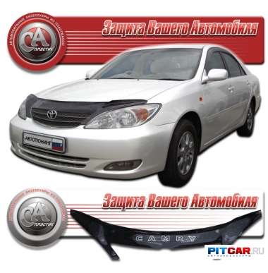 Дефлектор капота Toyota Camry (2000-2003), кузов V30, черный, СА-Пластик