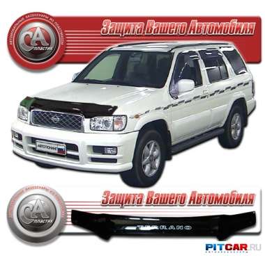 Дефлектор капота Nissan Terrano (09/2001-08/2002), кузов LR50\TR50, черный, СА-Пластик