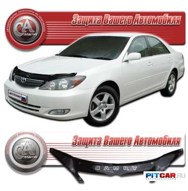 Дефлектор капота Toyota Camry (2004-2006), кузов V30 рестайлинг, черный, СА-Пластик