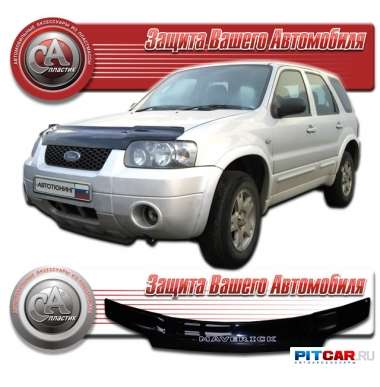 Дефлектор капота Ford Maverick II (2000-), черный, СА-Пластик