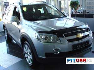 Дефлектор капота для Chevrolet Captiva (2006-), черный, Sim