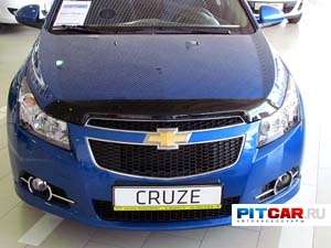 Дефлектор капота для Chevrolet Cruze (2009-), черный, Sim