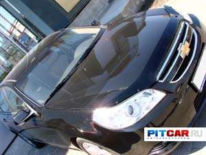 Дефлектор капота для Chevrolet Epica (2006-), черный, Sim