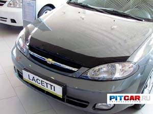 Дефлектор капота для Chevrolet Lacetti HB (2005-), черный, Sim