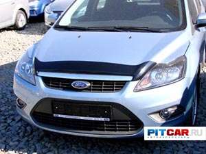 Дефлектор капота для Ford Focus II (2008-2011), черный, Sim