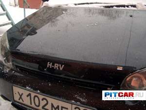 Дефлектор капота для Honda HR-V (1998-2005), с логотипом, черный, Sim