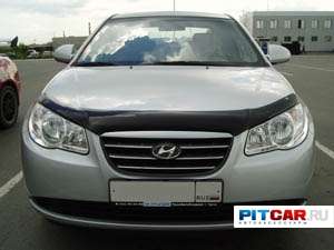 Дефлектор капота для Hyundai Elantra (2007-), черный, Sim