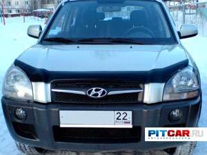 Дефлектор капота для Hyundai Tucson (2008-), черный, Sim