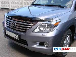 Дефлектор капота для Lexus LX570 (2008-), черный, Sim