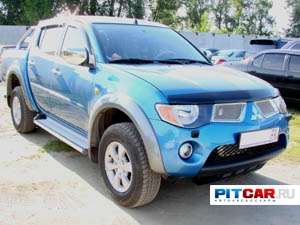 Дефлектор капота для Mitsubishi L200 (2006-), черный, Sim