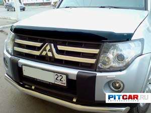 Дефлектор капота для Mitsubishi Pajero IV (2007-), черный, Sim Дефлектор капота для Mitsubishi Pajero IV (2007-), черный, Sim