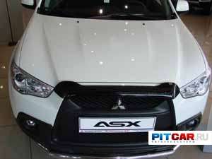 Дефлектор капота для Mitsubishi ASX (2010-), черный, Sim