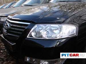 Дефлектор капота для Nissan Almera Classic (2006-), черный, Sim