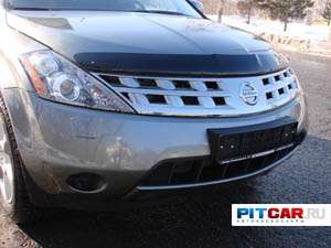 Дефлектор капота для Nissan Murano (2002-2008), черный, Sim