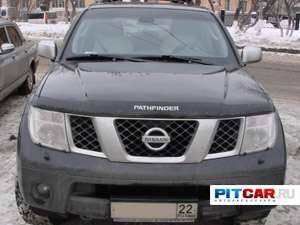 Дефлектор капота для Nissan Pathfinder (2005-), черный, Sim