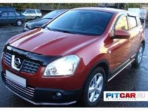 Дефлектор капота для Nissan Qashqai (2007-), черный, Sim