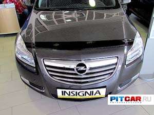 Дефлектор капота для Opel Insignia (2008-), черный, Sim