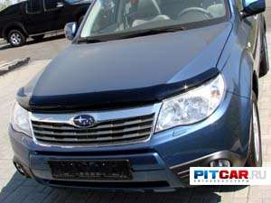 Дефлектор капота для Subaru Forester (2008-), черный, Sim