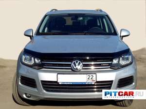 Дефлектор капота для Volkswagen Touareg (2010-), черный, Sim